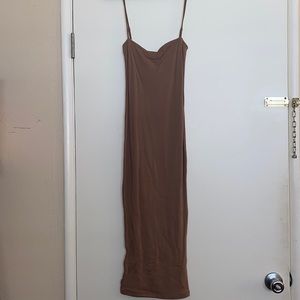 Dark beige midi dress